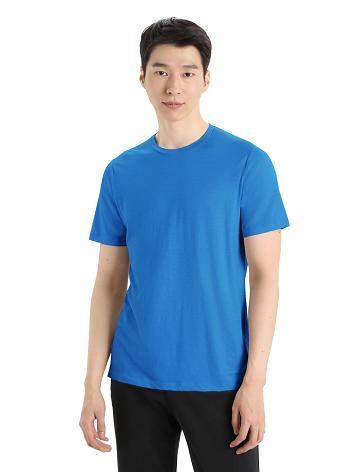 Koszulki Icebreaker Merino Tech Lite II Krótkie Sleeve Tee Męskie Niebieskie | PL 1785FDNM